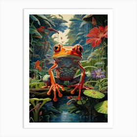 Red Eyed Tree Frog Surreal 1 Art Print