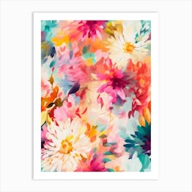 Wild Painted Flowers Art Print