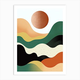 Abstract Odyssey; Vintage Risograph Journey Art Print