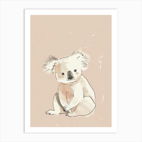 Koala Bear - Boho, Line Art Art Print