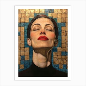 Woman With Eyes Closed 1 Art Print