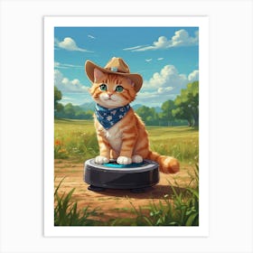 Cat In A Cowboy Hat Art Print