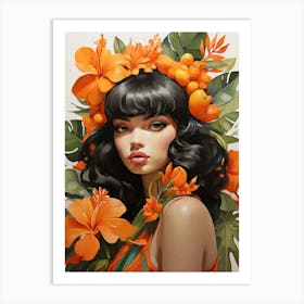 Hawaiian Girl art print Art Print