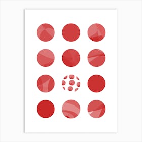 Red Dots Of Abstraction Art Print
