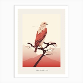 Minimalist Red Tailed Hawk 4 Bird Poster Art Print