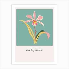 Monkey Orchid 3 Square Flower Illustration Poster Art Print