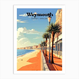 Weymouth Dorset England Seaside Modern Travel Illustration Art Print