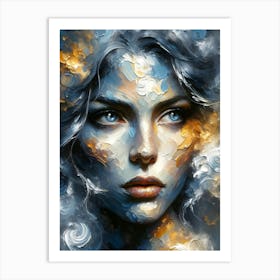 Woman With Blue Eyes Art Print