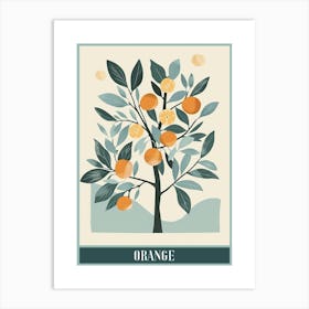 Orange Tree Flat Illustration 2 Poster Art Print