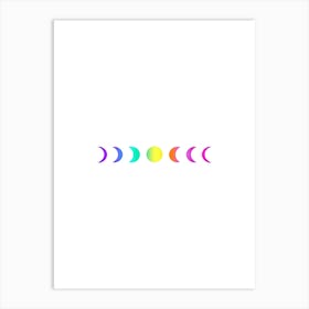 Rainbow Moon Phases Coldplay Art Print