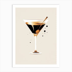 Mid Century Modern Espresso Martini Floral Infusion Cocktail 1 Art Print