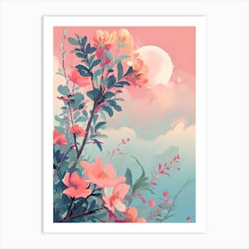 Pink Flowers In The Sky 1 Art Print