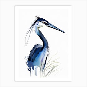 Black Headed Heron Impressionistic 1 Art Print