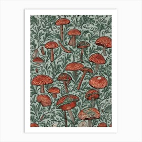 Mushrooms In The Garden Art Print