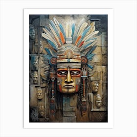 Indian Head, Native american art Art Print
