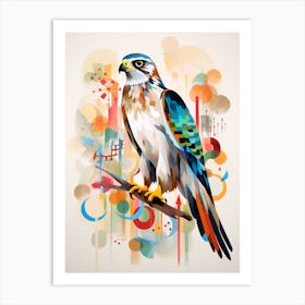 Bird Painting Collage Falcon 7 Art Print