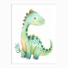 Cute Pachycephalosaurus Dinosaur Watercolour Art Print