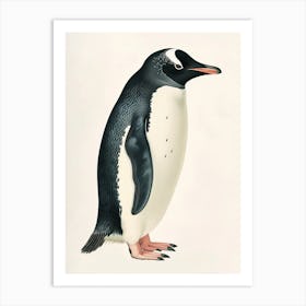 Adlie Penguin Carcass Island Vintage Botanical Painting 2 Art Print