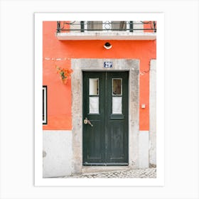 Lisbon Door 29 Orange Wall Charm Art Print