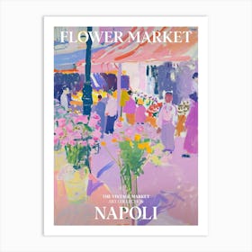 Vintage Flower Market Painting Napoli Art Print