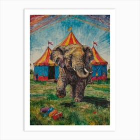 Elephant At The Circus Art Print