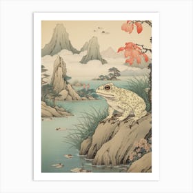 Vintage Japanese Frog Burrow 7 Art Print