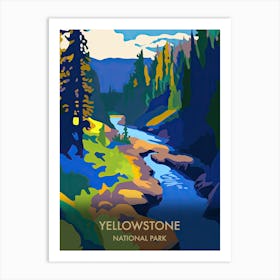 Yellowstone National Park Travel Poster Matisse Style 2 Art Print