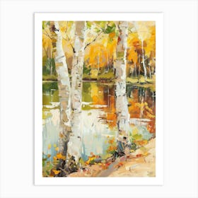 Birch Trees By The Lake 4 Art Print