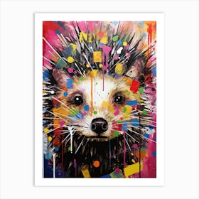 Graffiti with a Twist: Hedgehog in Basquiat style Art Print