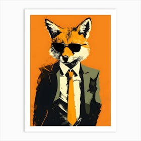 Fox In Business Suit Art Print