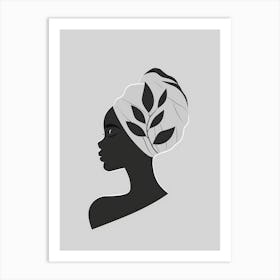 Portrait Of A Woman With Leaves 16 Art Print