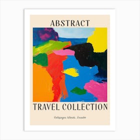 Abstract Travel Collection Poster Galapagos Islands Ecuador 1 Art Print