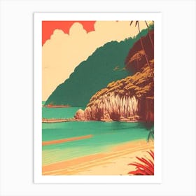 Pulau Redang Malaysia Vintage Sketch Tropical Destination Art Print