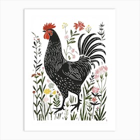 Rooster In The Field 1 Art Print