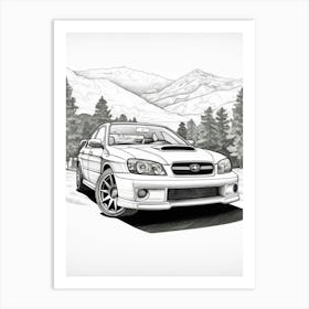 Subaru Wrx Impreza Line Drawing 1 Art Print