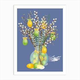 Easter Eggs In A Vase Art Print