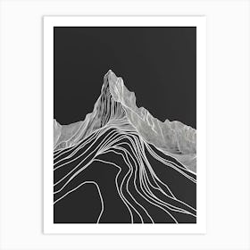 Ben Lui Mountain Line Drawing 2 Art Print