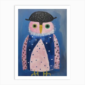 Playful Illustration Of Owl For Kids Room 4 Art Print