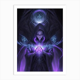 Beautiful Witch with a Magic Wand 4 Art Print