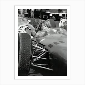 Francoise Hardy At The Wheel Of A Formula I Ferrari In The Film Grand Prix Art Print