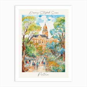 Poster Of Pretoria, Dreamy Storybook Illustration 1 Art Print