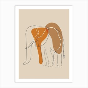 Elephant - Boho, Line Art 20 Art Print