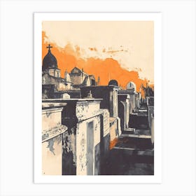 St Louis Cemetery No 1 Retro Lithograph 2 Art Print