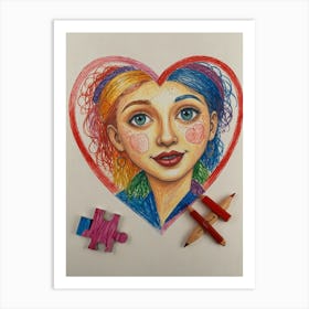 Heart Of A Girl 1 Art Print