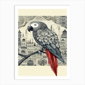 Dipper Parrot In The City Art Print