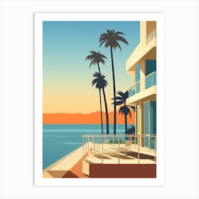 Malibu Beach California Abstract Orange Hues 1 Art Print