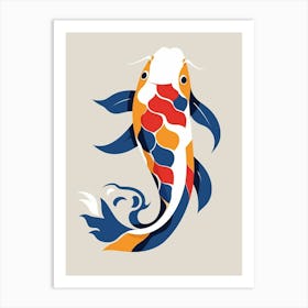Koi Fish Japanese Style Illustration 12 Art Print