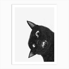 Funny Black Cat Ii Art Print