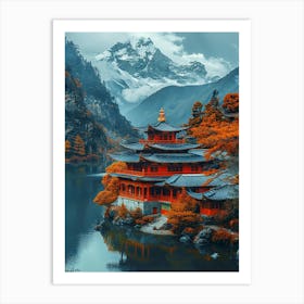 Chinese Pagoda In Autumn Art Print