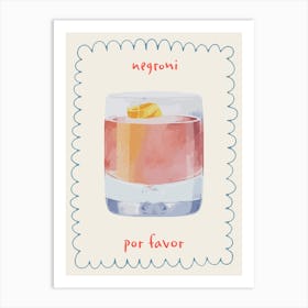 Negroni Por Favor Cocktail Kitchen Drink Art Print
